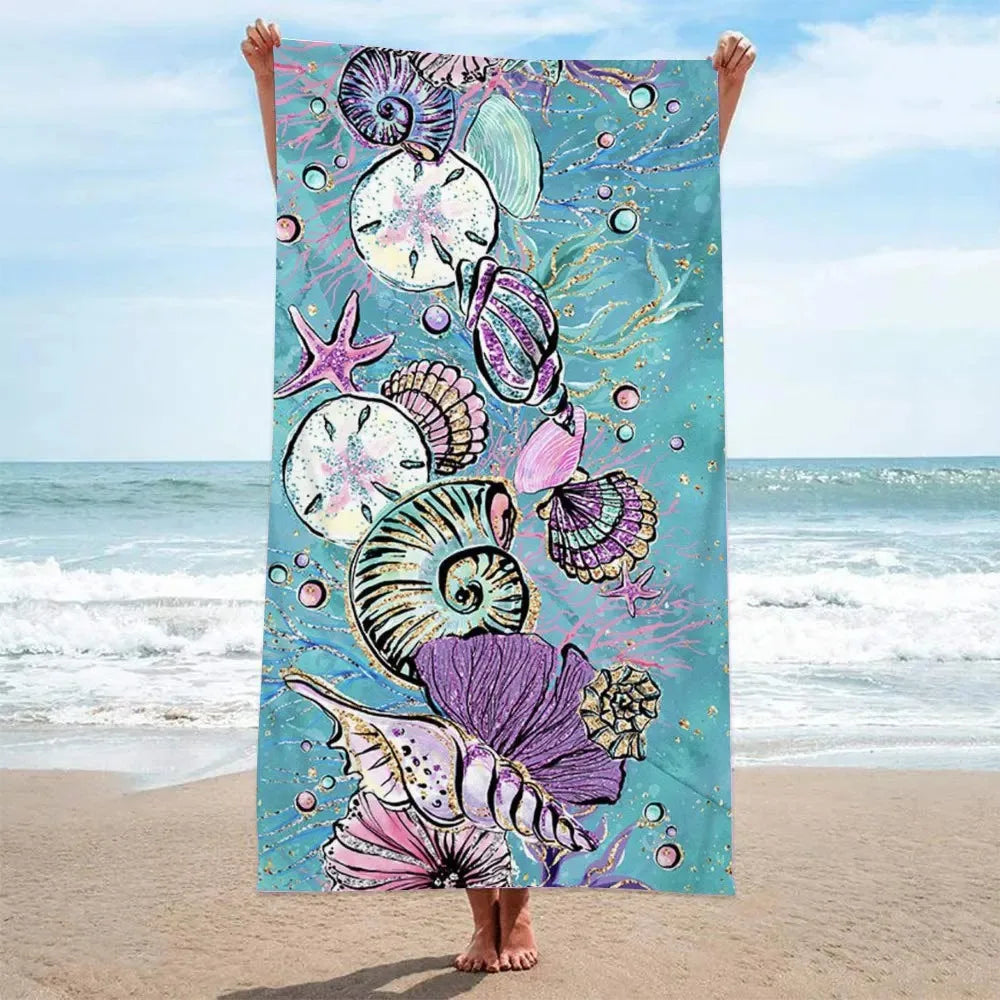 Sea & Shell Microfiber Beach Towel