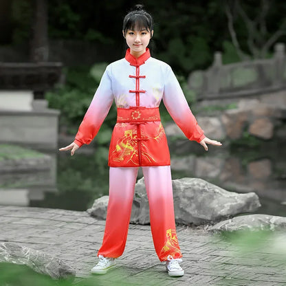 Kung Fu Martial Arts Costumes 2 Piece Set Perform Boy Tai Chi Uniform Children's Sets Outfit Kids Clothes Girls Wushu Baby Suit
