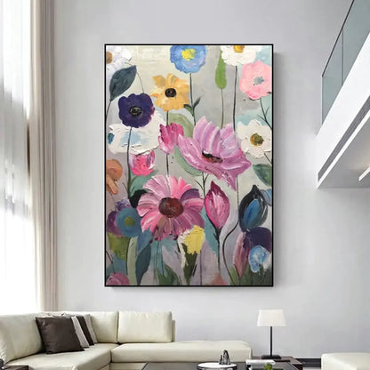 Large Flower Abstract Wall Art – Scandinavian Canvas Print