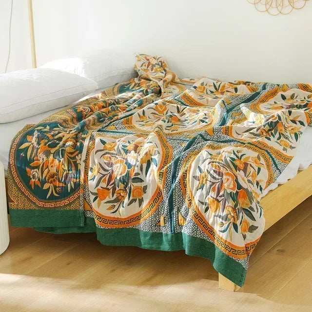Boho Cotton Throw Blanket – Soft Nordic Bed & Sofa Blanket