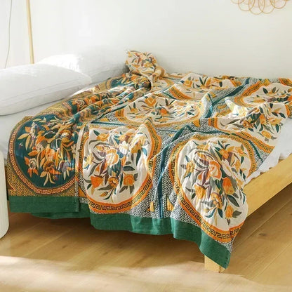 Boho Cotton Throw Blanket – Soft Nordic Bed & Sofa Blanket