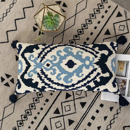 Vintage Boho Tufted Lumbar Pillow Cover