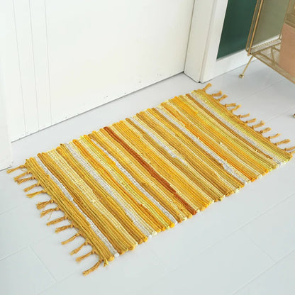 Colorful Knitted Striped Rug for Home