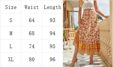 Women’s Floral Lace-Up Long Skirt