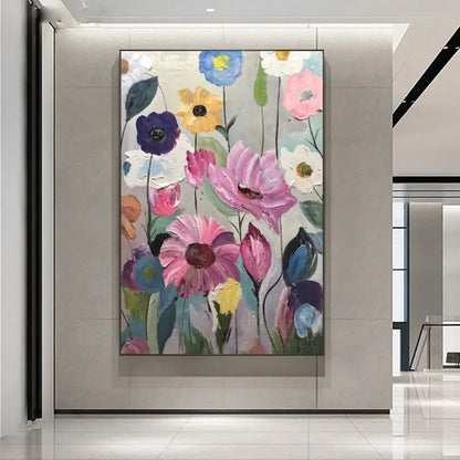 Large Flower Abstract Wall Art – Scandinavian Canvas Print