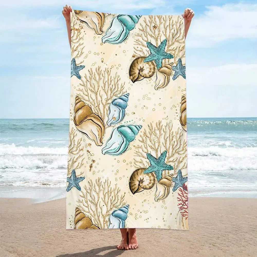Sea & Shell Microfiber Beach Towel