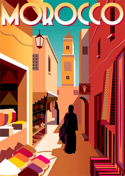 Cactus Mexico Canvas Wall Art – Modern Travel Poster