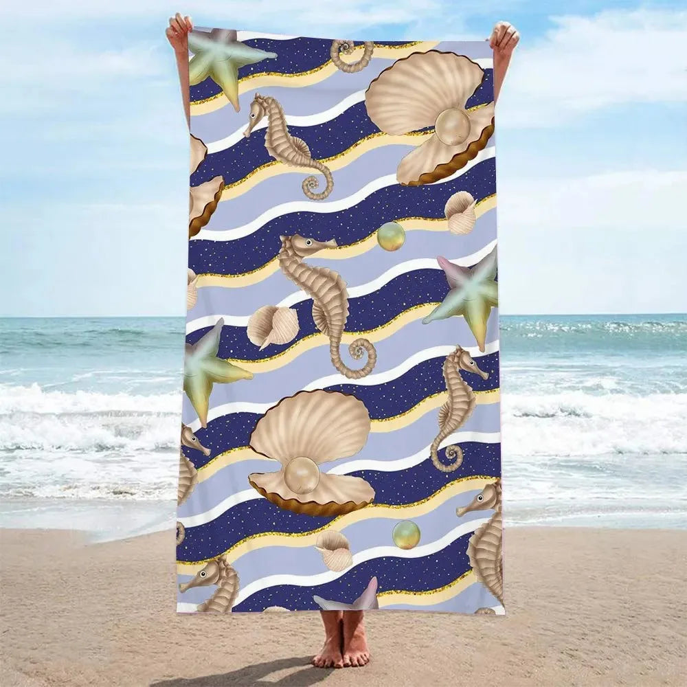 Sea & Shell Microfiber Beach Towel