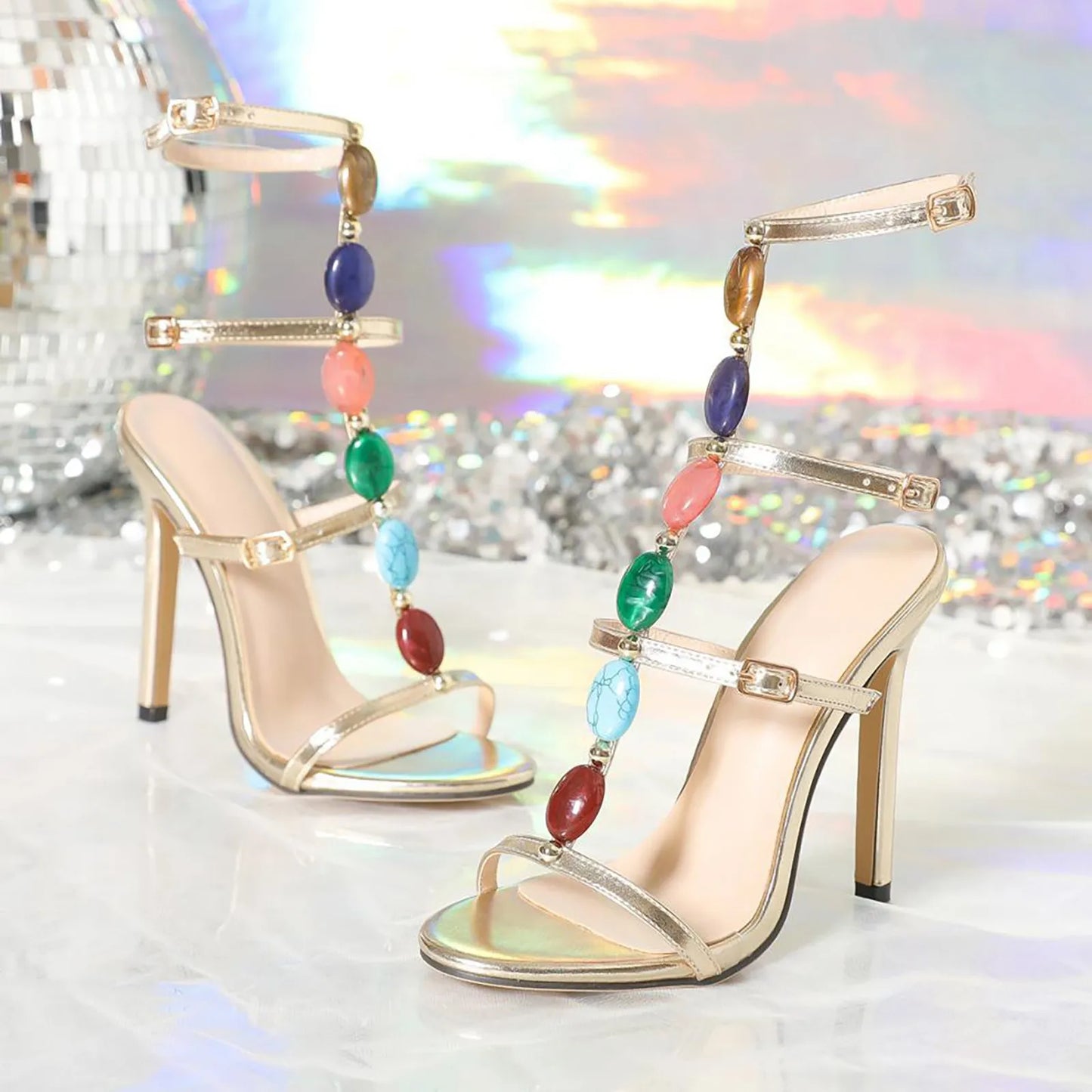 Women’s Pearl Strap High Heel Sandals