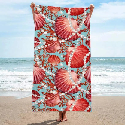 Sea & Shell Microfiber Beach Towel
