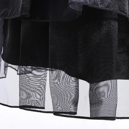 Halloween Hot American TV Series Black Wen. Girl Cosplay Horror Dress Set Easter Party Clothing +Fake hands + Sock Set 3-10Y