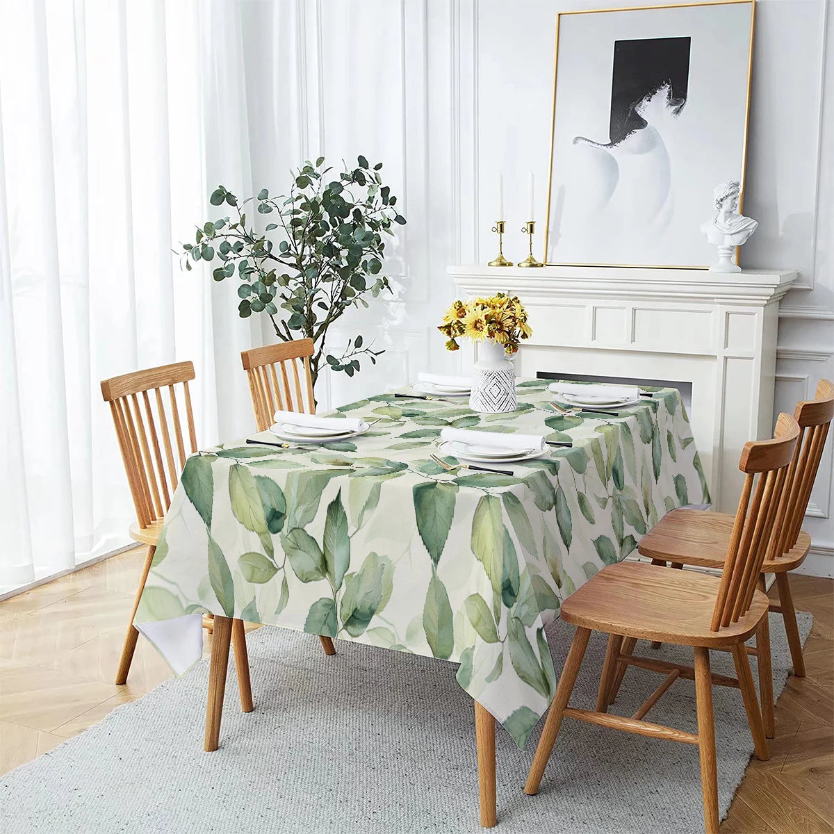 Palm Leaves Tablecloth – Waterproof Dining & Party Cover