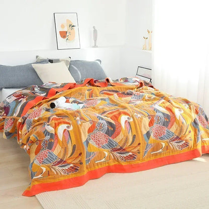 Boho Cotton Throw Blanket – Soft Nordic Bed & Sofa Blanket