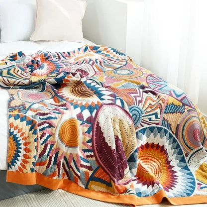 Boho Cotton Throw Blanket – Soft Nordic Bed & Sofa Blanket