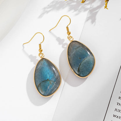 Women’s Labradorite Dangle Earrings – Natural Stone Jewelry