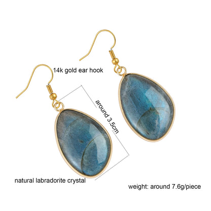 Women’s Labradorite Dangle Earrings – Natural Stone Jewelry