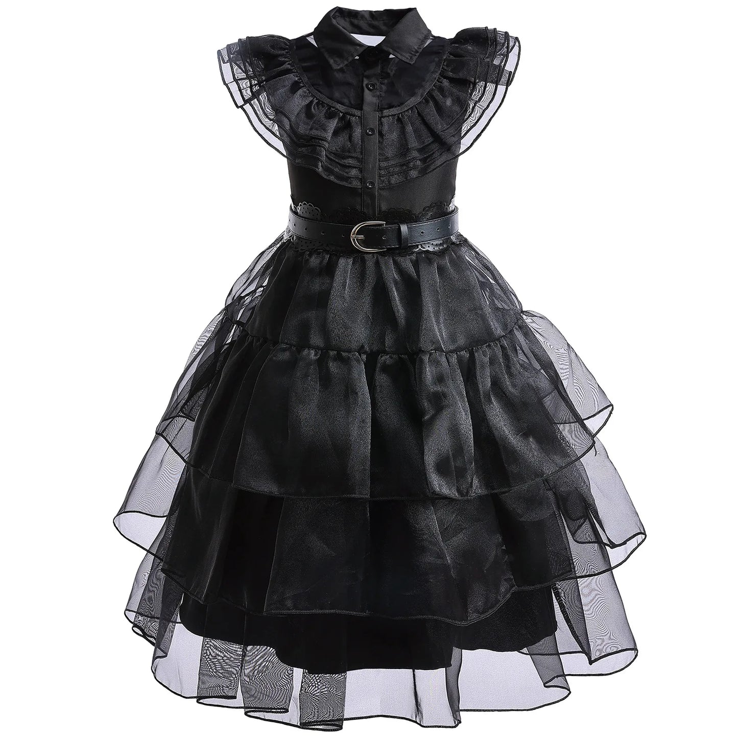 Halloween Hot American TV Series Black Wen. Girl Cosplay Horror Dress Set Easter Party Clothing +Fake hands + Sock Set 3-10Y