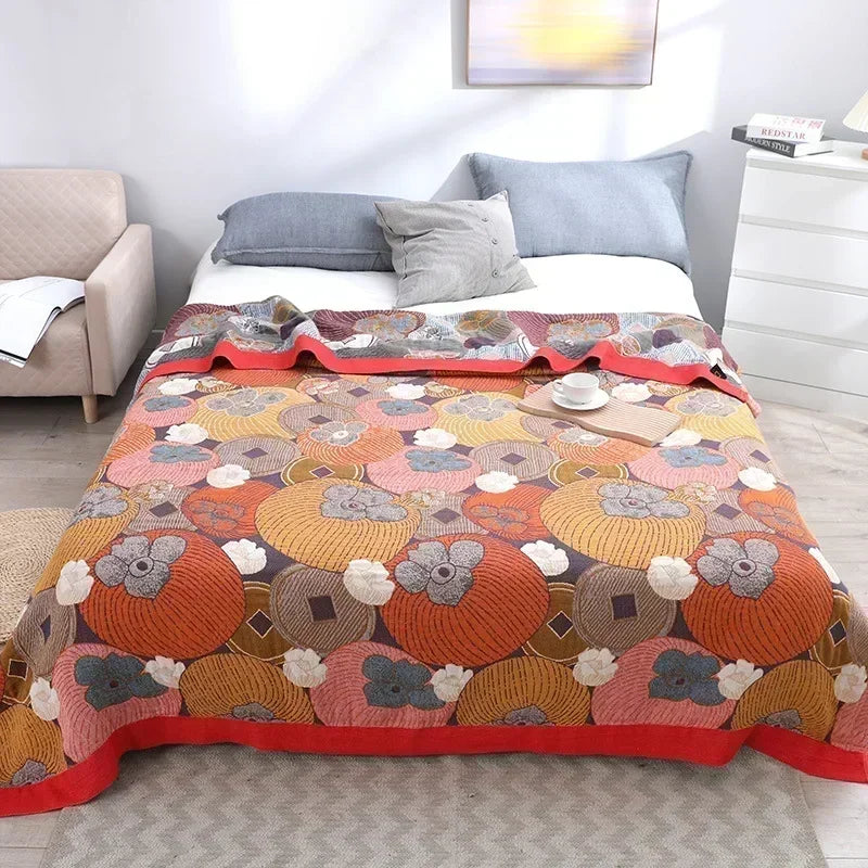 Boho Cotton Throw Blanket – Soft Nordic Bed & Sofa Blanket