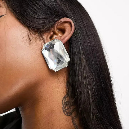 Stonefans Oversized Crystal Stud Earrings