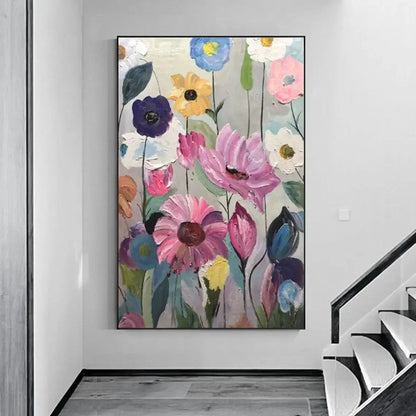 Large Flower Abstract Wall Art – Scandinavian Canvas Print