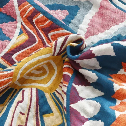 Boho Cotton Throw Blanket – Soft Nordic Bed & Sofa Blanket