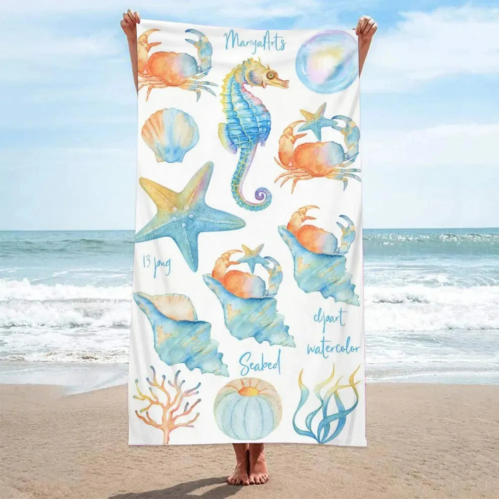 Sea & Shell Microfiber Beach Towel