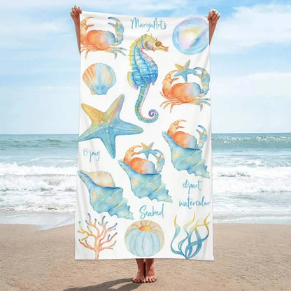 Sea & Shell Microfiber Beach Towel