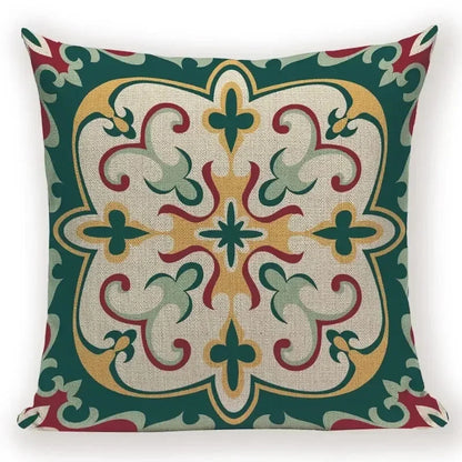 Retro Geometric Pillow Cover – Square Cushion Case for Sofa & Bed