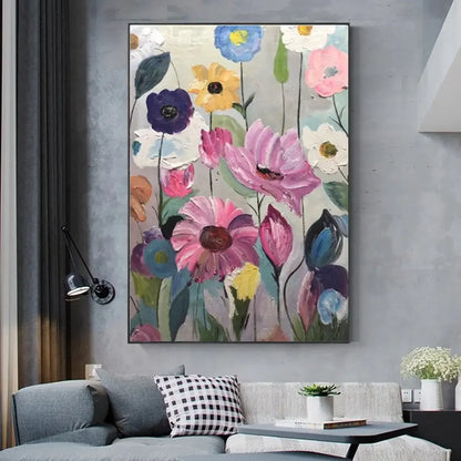 Large Flower Abstract Wall Art – Scandinavian Canvas Print