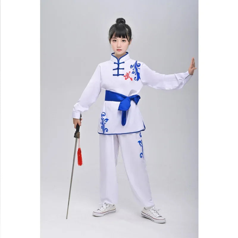 Kung Fu Martial Arts Costumes 2 Piece Set Perform Boy Tai Chi Uniform Children's Sets Outfit Kids Clothes Girls Wushu Baby Suit