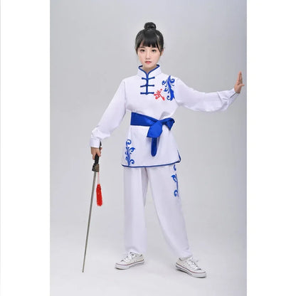 Kung Fu Martial Arts Costumes 2 Piece Set Perform Boy Tai Chi Uniform Children's Sets Outfit Kids Clothes Girls Wushu Baby Suit