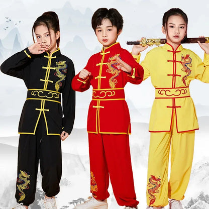 Kung Fu Martial Arts Costumes 2 Piece Set Perform Boy Tai Chi Uniform Children's Sets Outfit Kids Clothes Girls Wushu Baby Suit