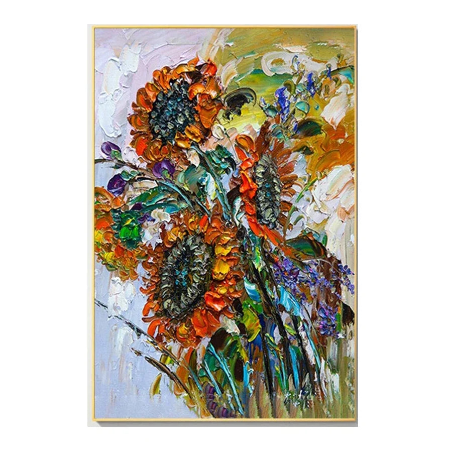 Large Flower Abstract Wall Art – Scandinavian Canvas Print
