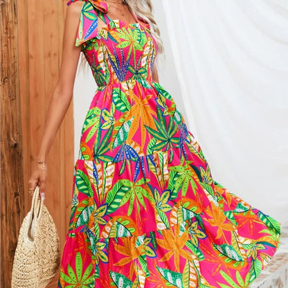 Women’s Floral Spaghetti Strap Maxi Dress