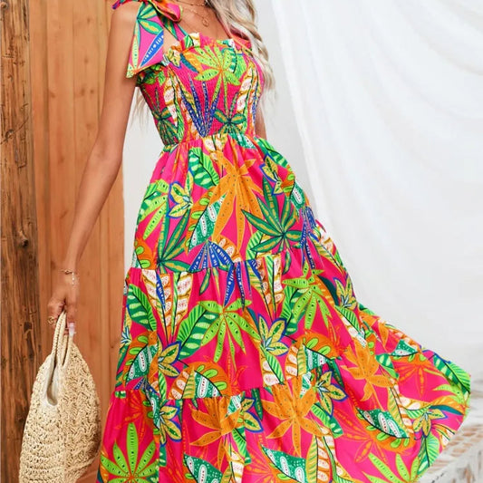 Women’s Floral Spaghetti Strap Maxi Dress