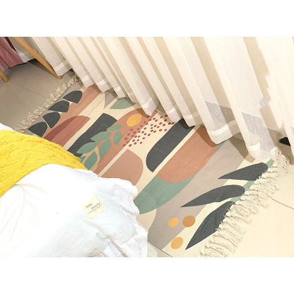 Geometric Woven Cotton Rug – Anti-Slip Hand Washable