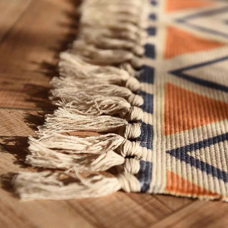 Bohemian Plaid Woven Rug – Anti-Slip Hand Washable