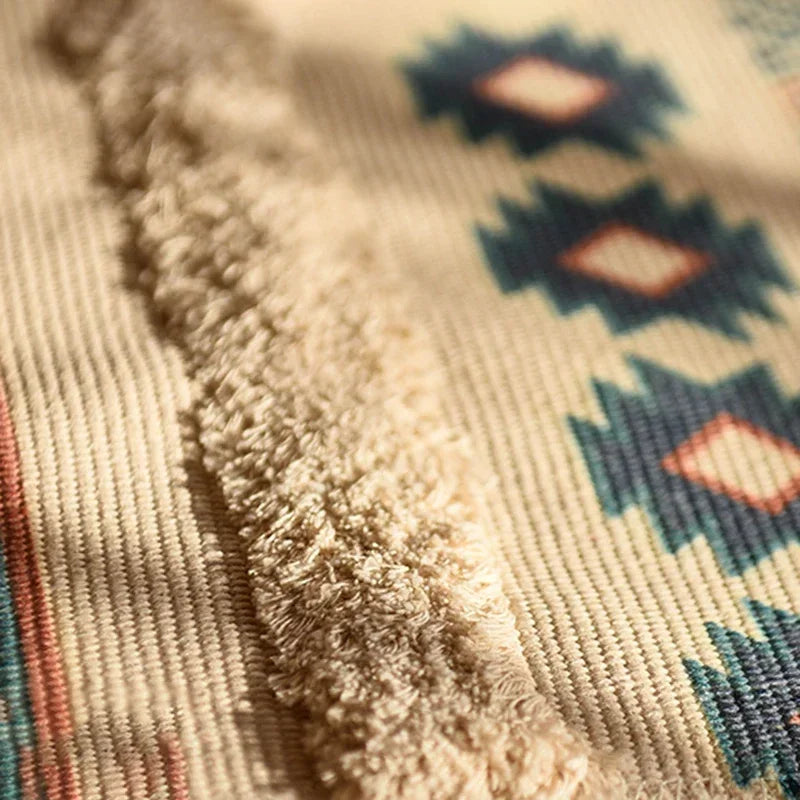 Persian Style Striped Linen Door Mat Washable