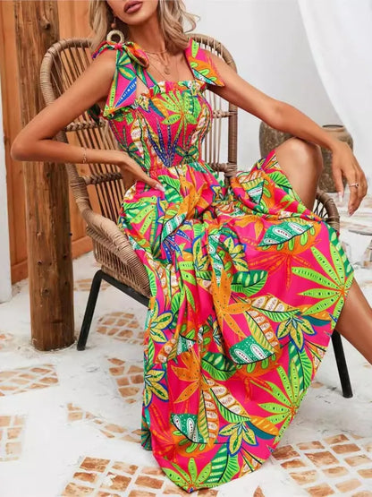 Women’s Floral Spaghetti Strap Maxi Dress