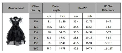 Halloween Costume For Girls Adams Cosplay Black Dress Costumes Gothic Dresses Children Clothes Party