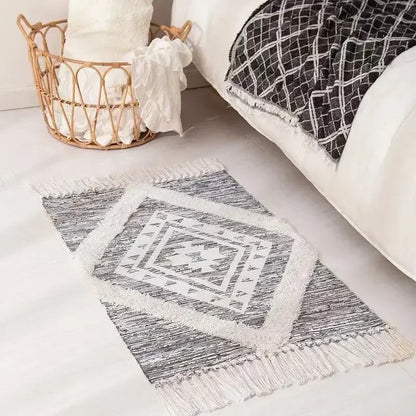 Persian Style Striped Linen Door Mat Washable