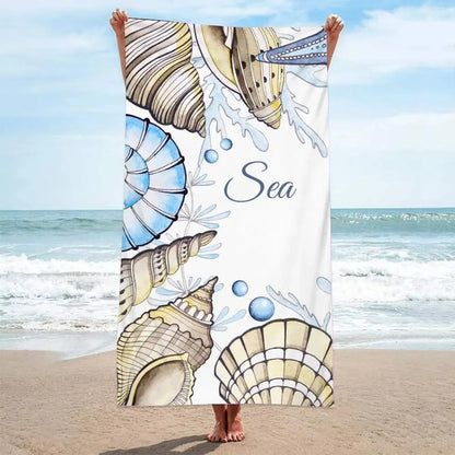 Sea & Shell Microfiber Beach Towel