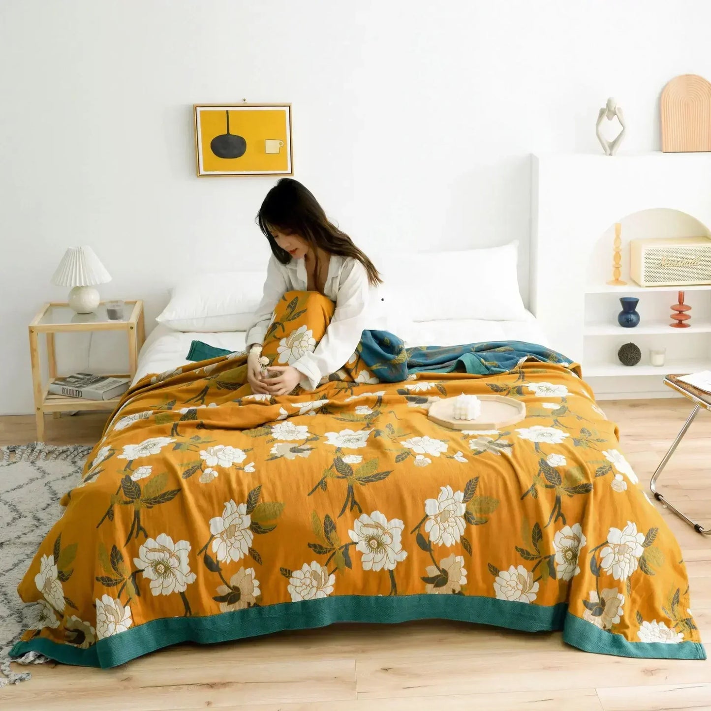 Boho Cotton Throw Blanket – Soft Nordic Bed & Sofa Blanket