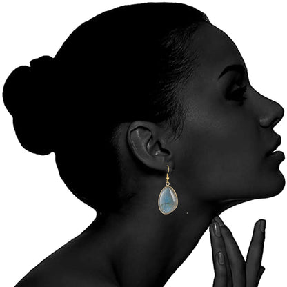 Women’s Labradorite Dangle Earrings – Natural Stone Jewelry