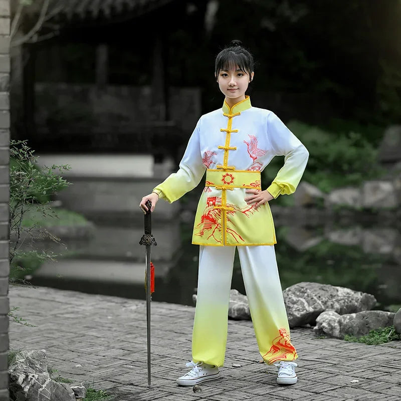 Kung Fu Martial Arts Costumes 2 Piece Set Perform Boy Tai Chi Uniform Children's Sets Outfit Kids Clothes Girls Wushu Baby Suit