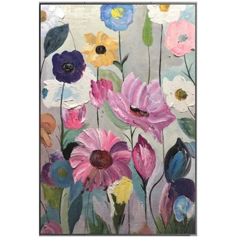 Large Flower Abstract Wall Art – Scandinavian Canvas Print