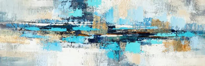 Blue Color Block Abstract Wall Art – Modern Canvas Print