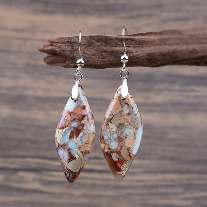Women’s Emperor Jasper Dangle Earrings – Natural Healing Stone