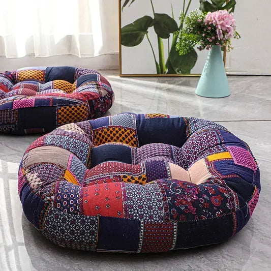 Round Floor Cushion – Cotton & Linen Futon Mat