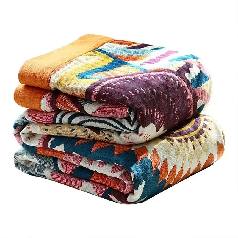 Boho Cotton Throw Blanket – Soft Nordic Bed & Sofa Blanket